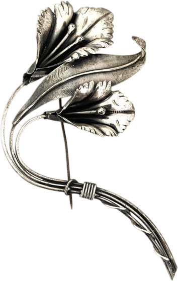 Vintage Sterling Silver Calla Lily Brooch