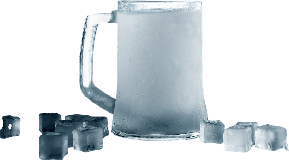 Beer mug in freezer