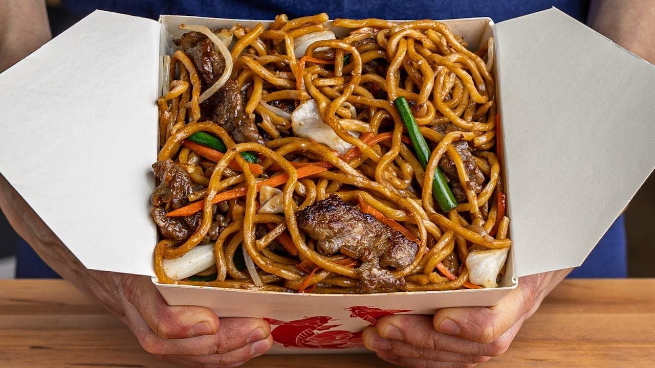 homemade Chinese takeout lo mein
