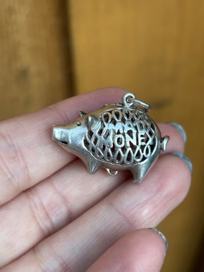 Sterling Mad Money Pig Locket