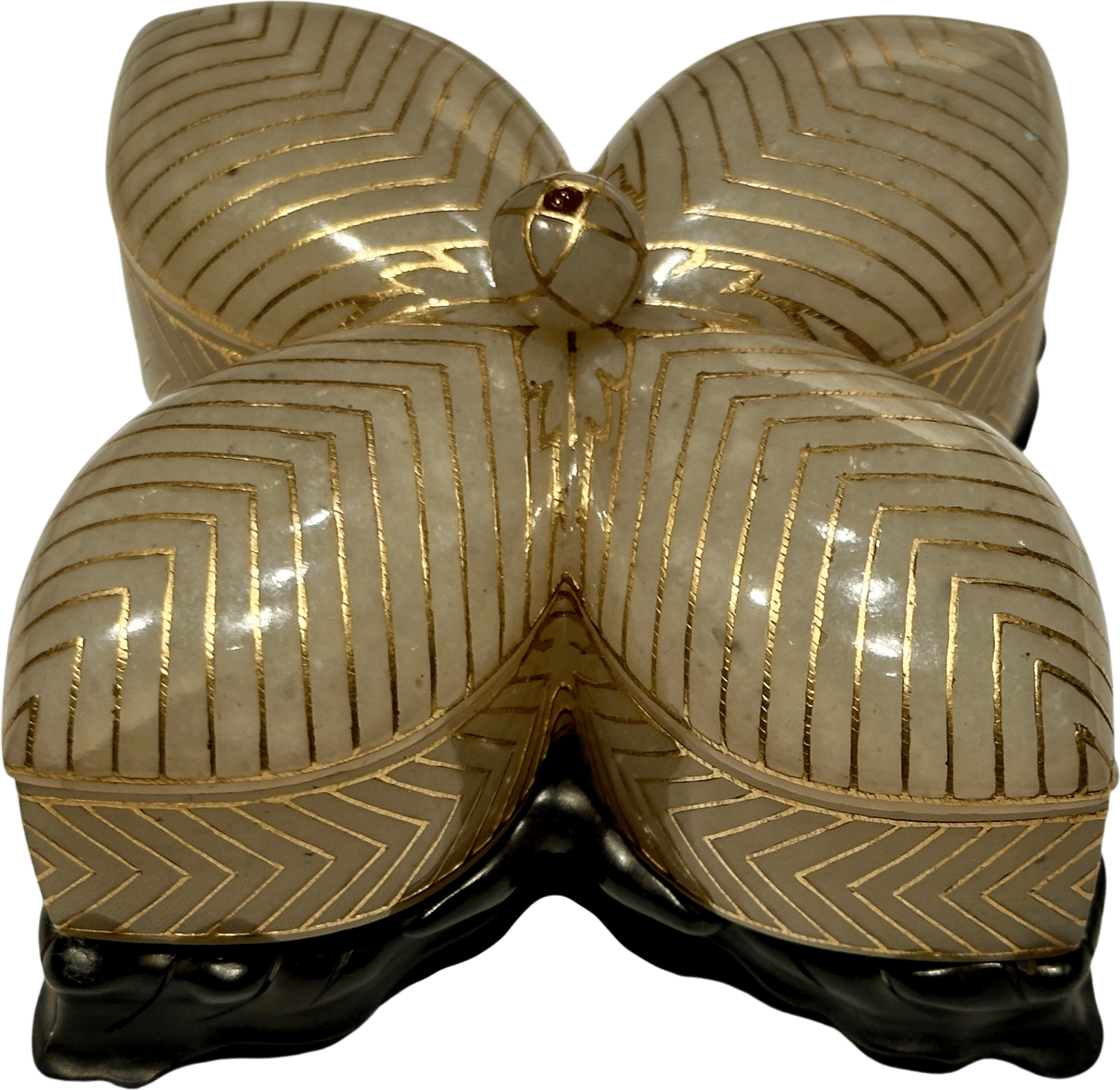 Nephrite & gold spice box