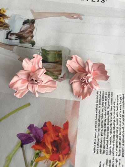 Leather Orchid Earrings