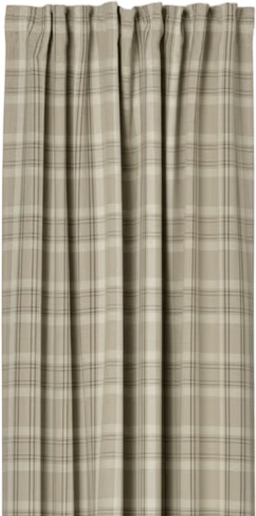 room-darkening plaid curtains