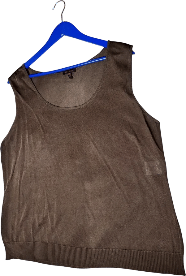 Escada Shimmery Viscose Tank Top Sz 46 Brown