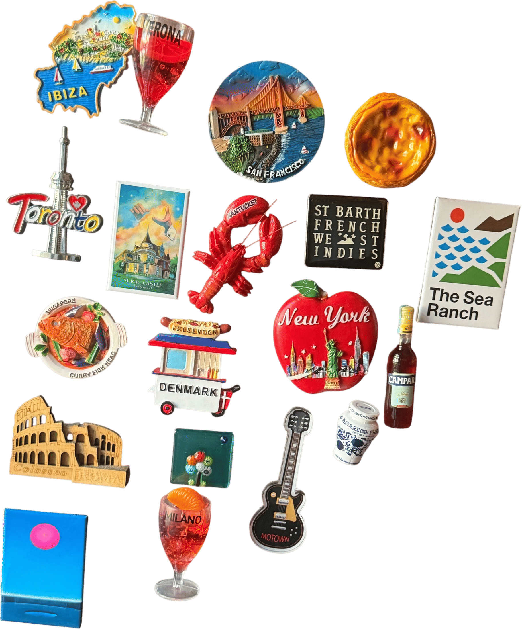 Fridge magnet souvenirs