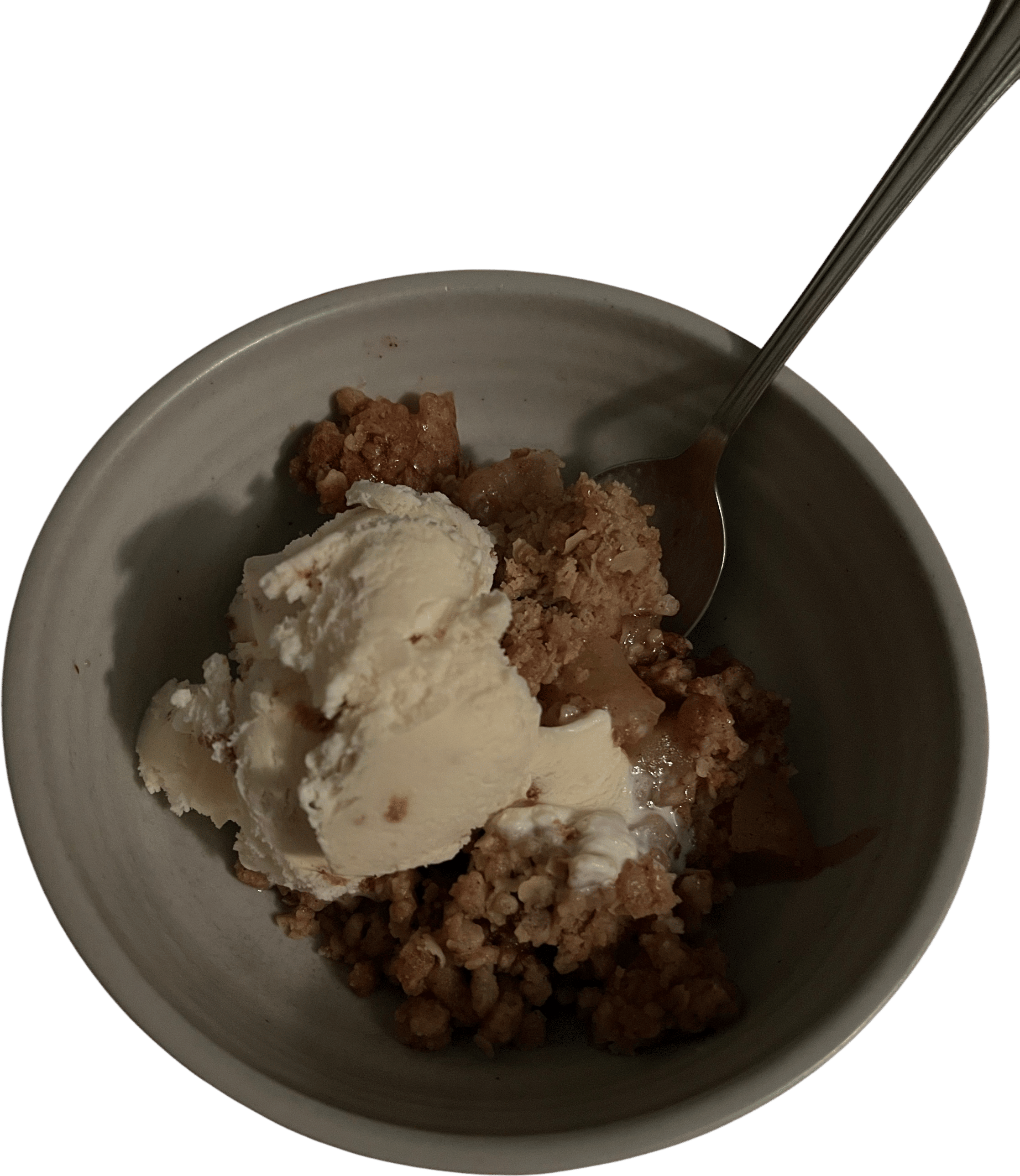 Trader Joe's Speculoos Cookie Butter Ice Cream on Apple Crisp