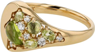 Sand Peridot Signet Ring