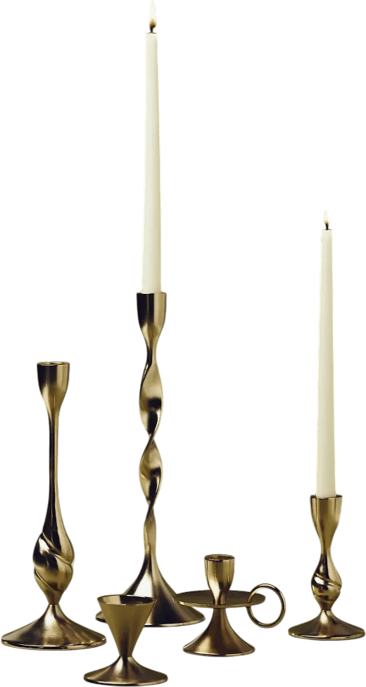 Naya Tinted Brass Lacquer Taper Candle Holder