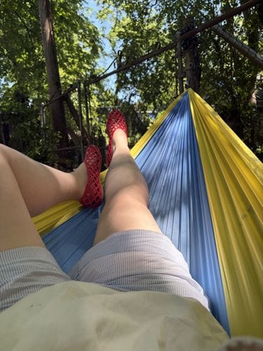 Parachute Hammock on a sunny afternoon