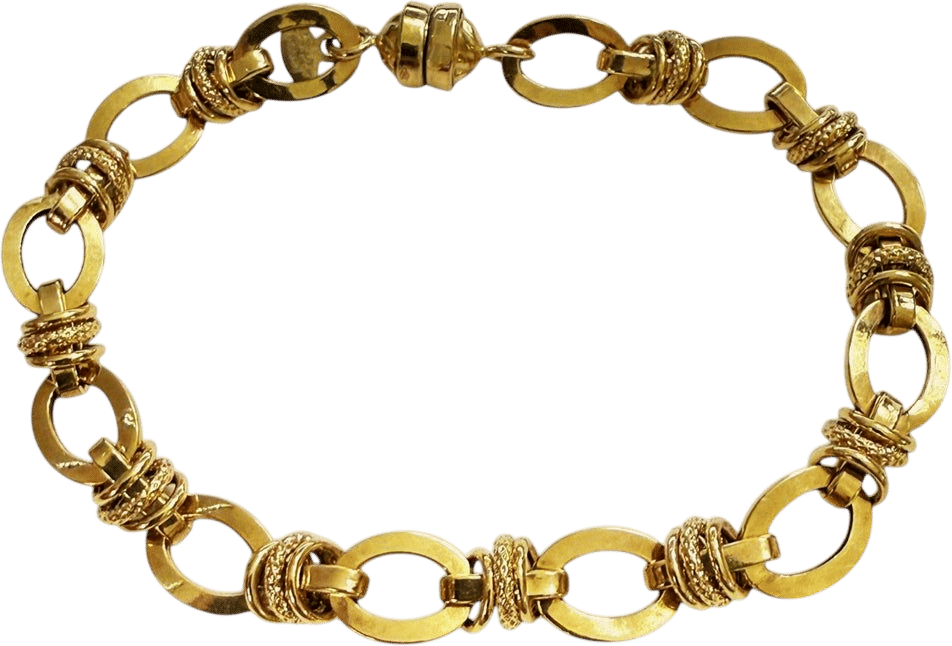 14K Yellow Gold Magnetic Oval Link Bracelet