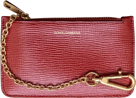 D&G Leather Card Wallet- Cherry