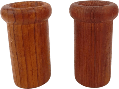 MCM Teak Wood Salt and Pepper Shakers