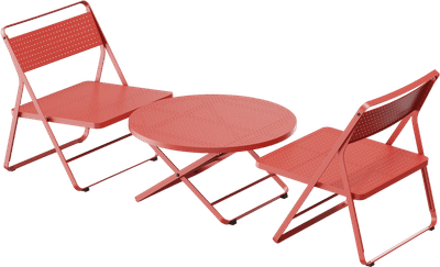 Take Two Folding Outdoor Lounge Chairs & Coffee Table Set