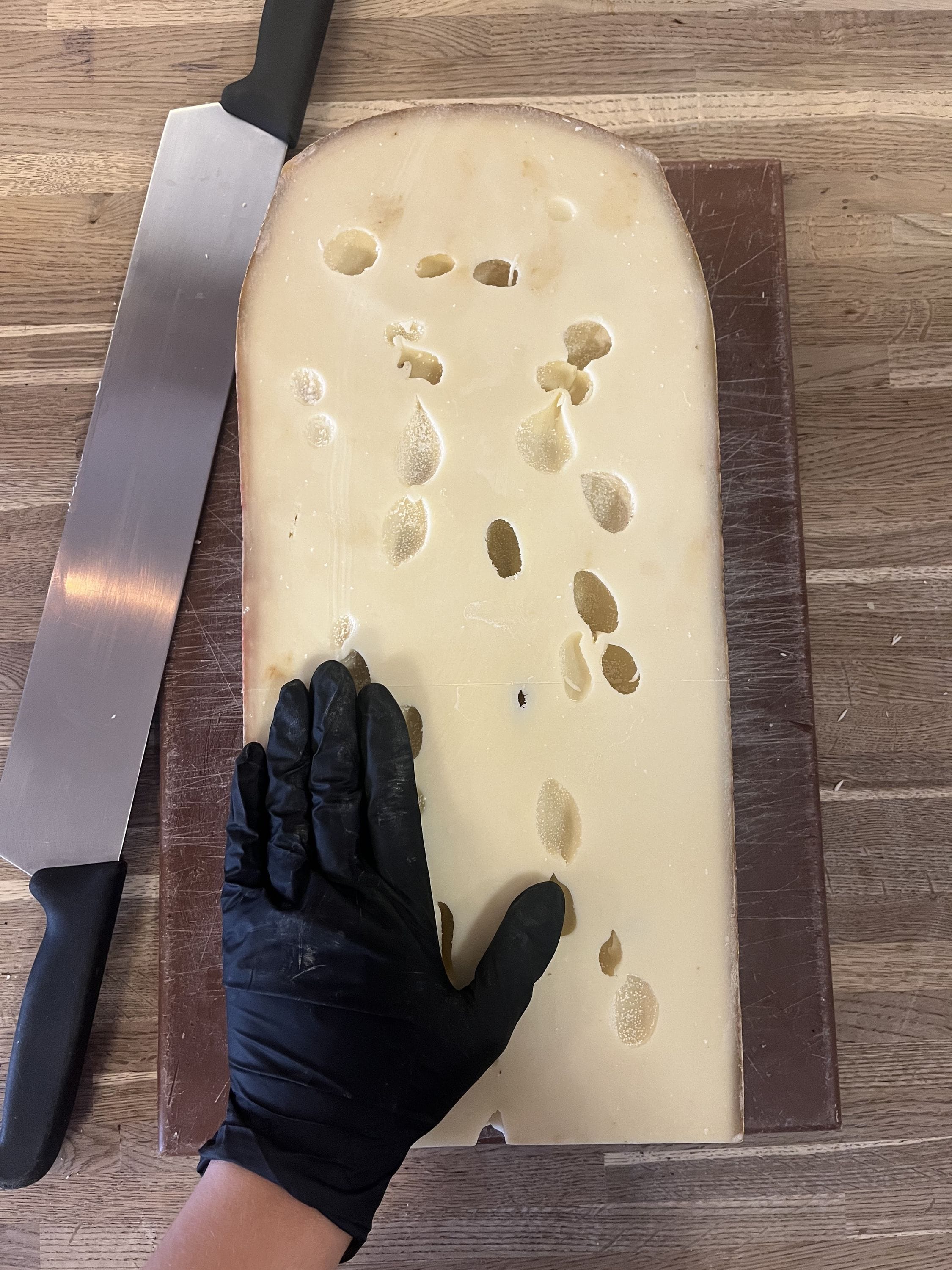 This slice of Emmentale see hand for size reference