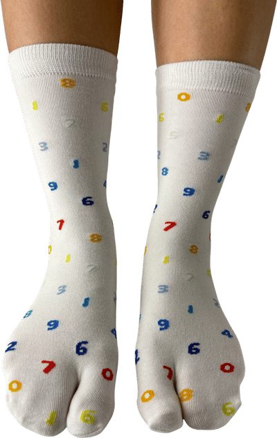 Multicoloured Numbered Tabi Socks