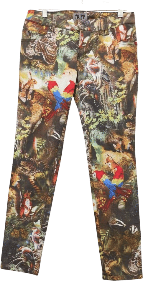 Vtg Y2K Tripp NYC Jungle Forest Animals All Over Print Jeans 27/5 - Etsy