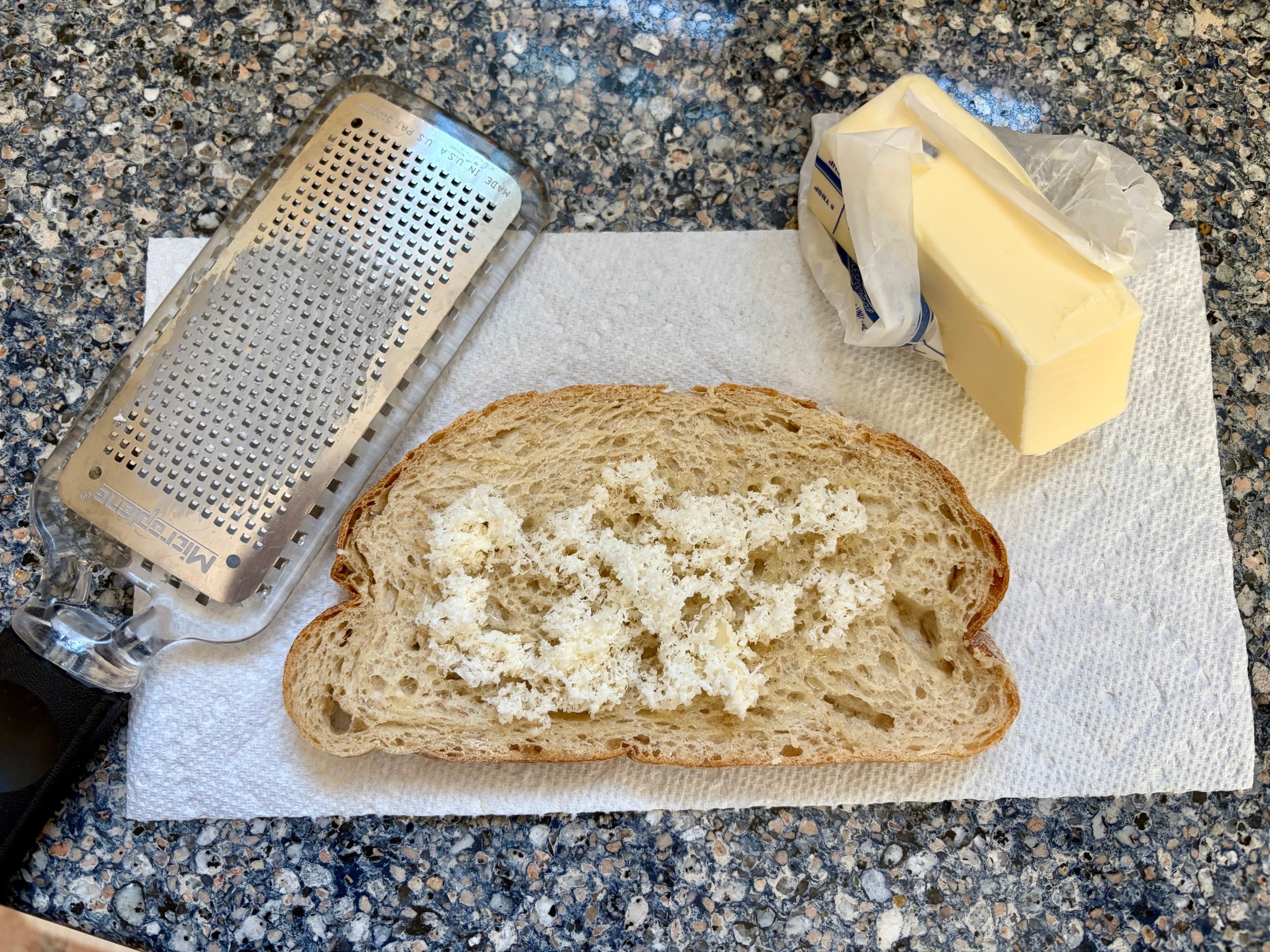 Grate butter onto your toast