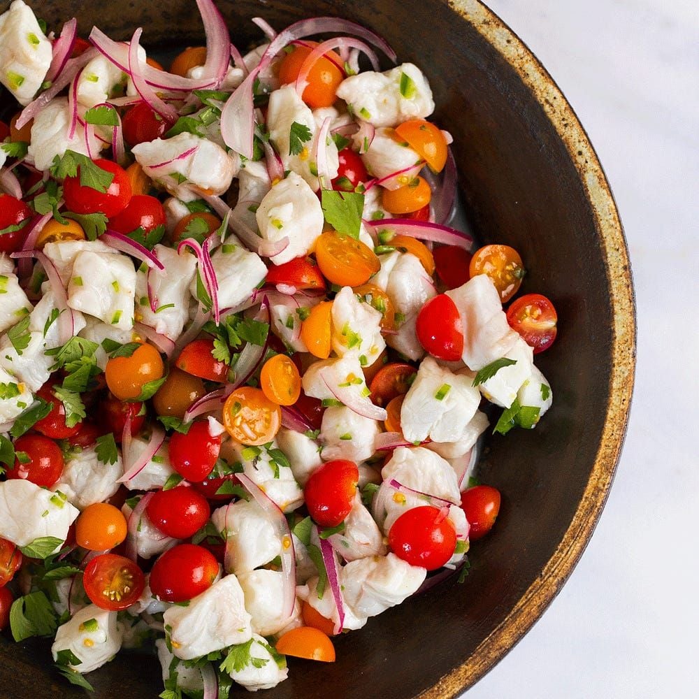 Halibut Ceviche on Tostadas