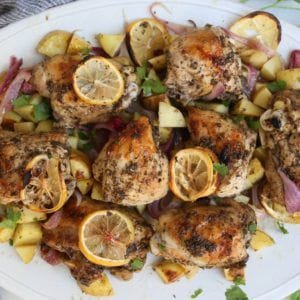 Greek Sheet Pan Chicken with Lemon and Potatoes