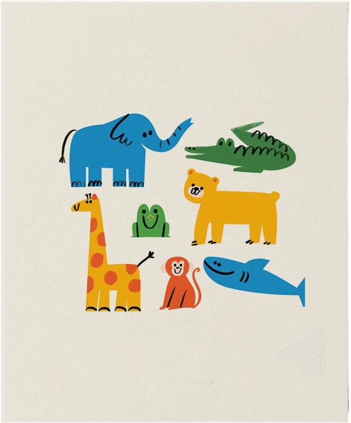 Zoo Animals Print