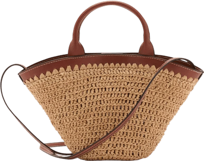 Small Double-Handle Natural Fiber Bag