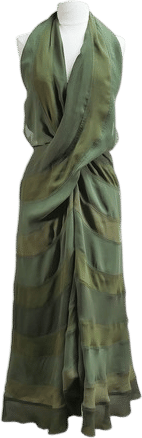 Junya Watanabe Comme des Garçons Olive Green Open-Back Dress