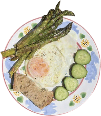 egg and asparagus lunch plate