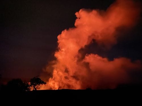 backpacking an active volcano with your mom