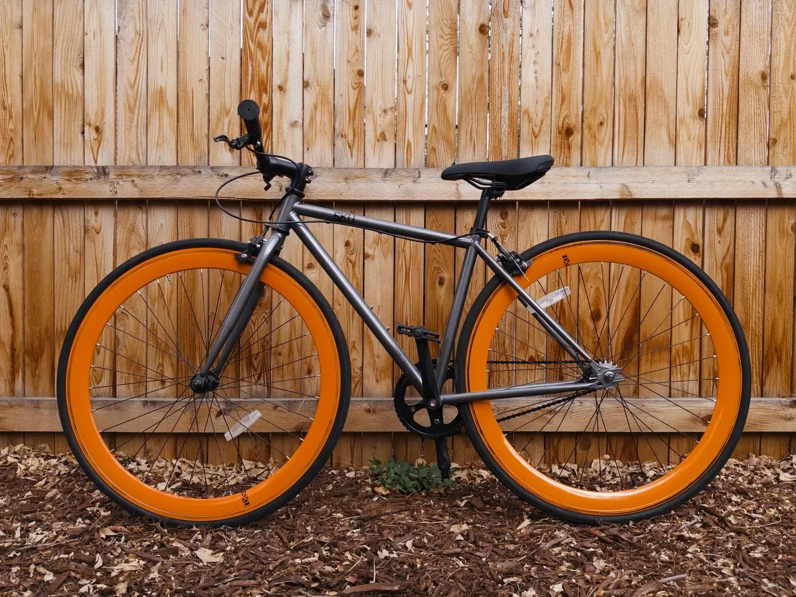 6KU Barcelona Fixed Gear Bike, Orange, 49cm