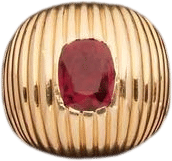 1945 Ruby and Yellow Gold Ring