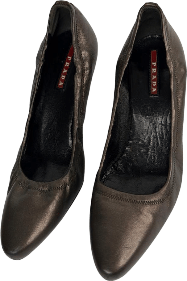 vintage Prada metallic pumps