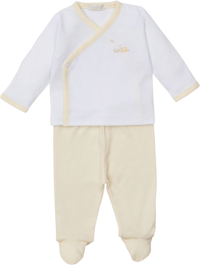 Premier Baby Duckling Hand Emb. Footed Pant Set
