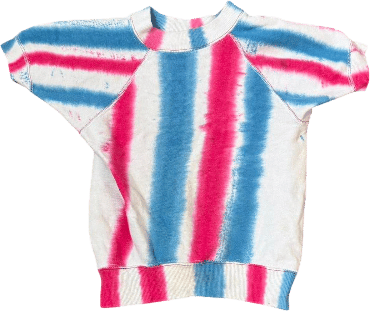 Vintage 60s Cotton Tie Dye Shirt Sleeve... | Depop
