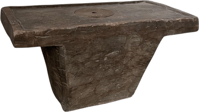 Monoxyle Wooden Mortar Sidetable