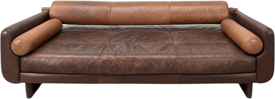 Vladimir Kagan Matinee Brown Leather Sofa Daybed