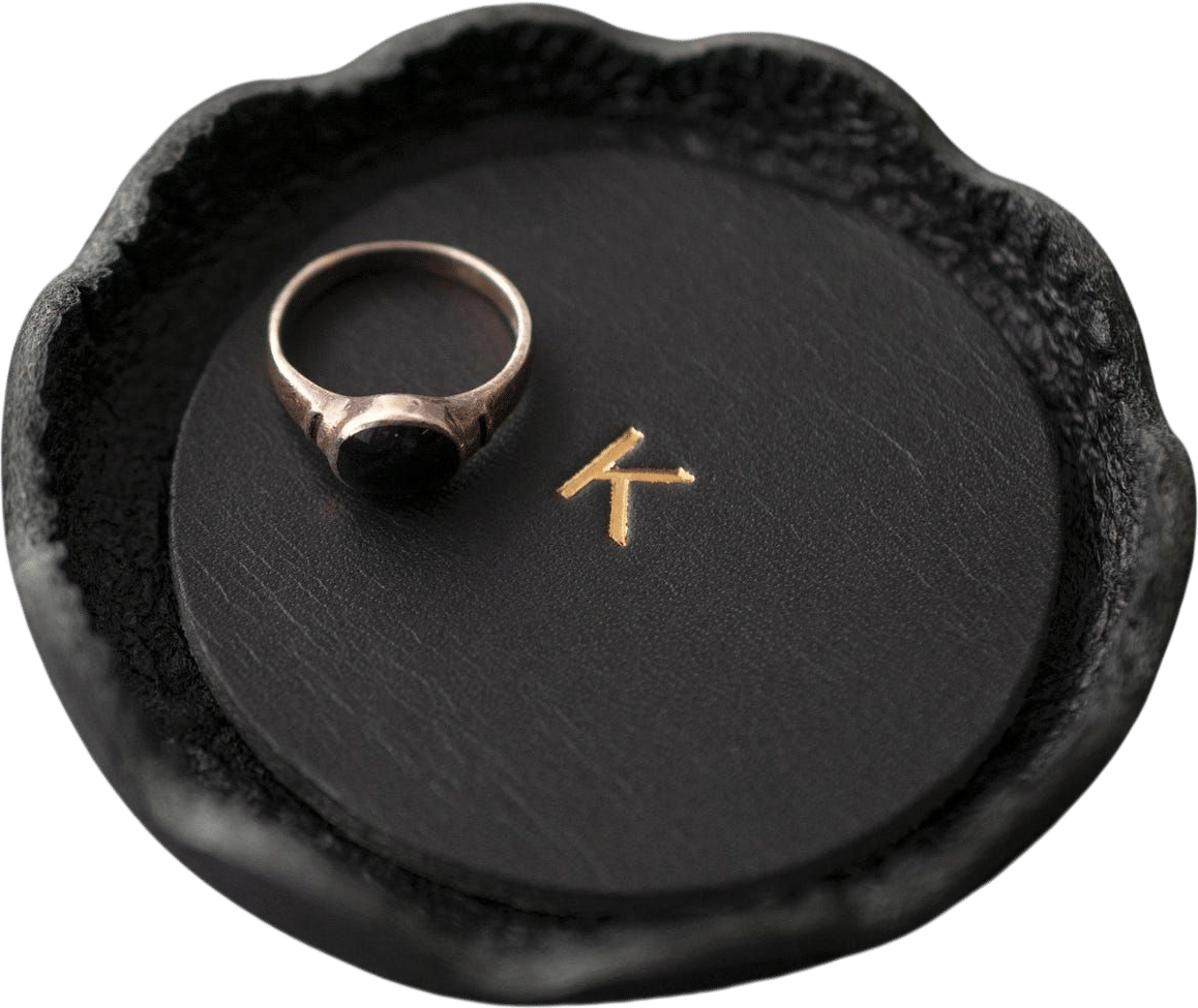 Personalized Leather Ring Dish, Small Jewelry Tray, Anniversary Gift