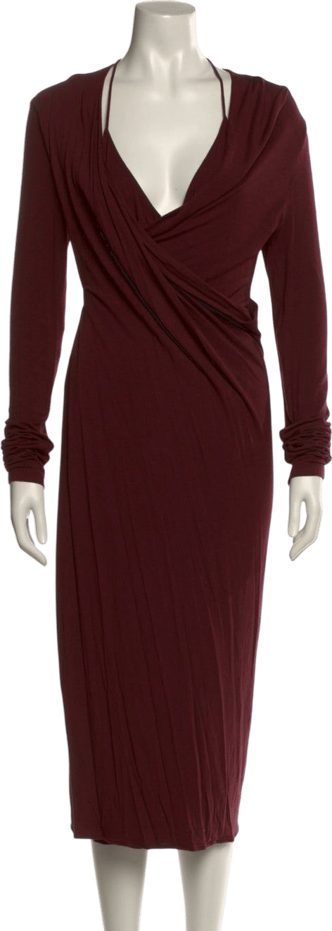 Donna Karan Cowl Neck Midi Length Dress