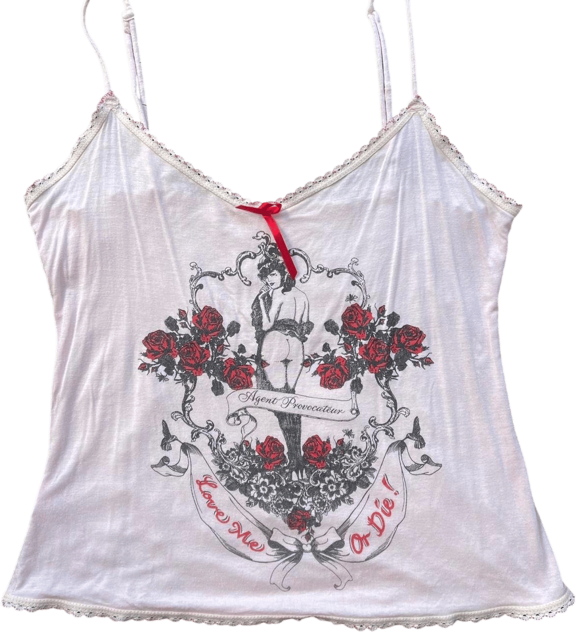 Agent Provocateur Women's White and Pink Vest