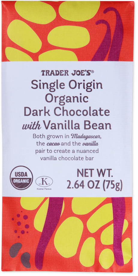 Trader Joe's Dark Chocolate with Vanilla Bean Bar