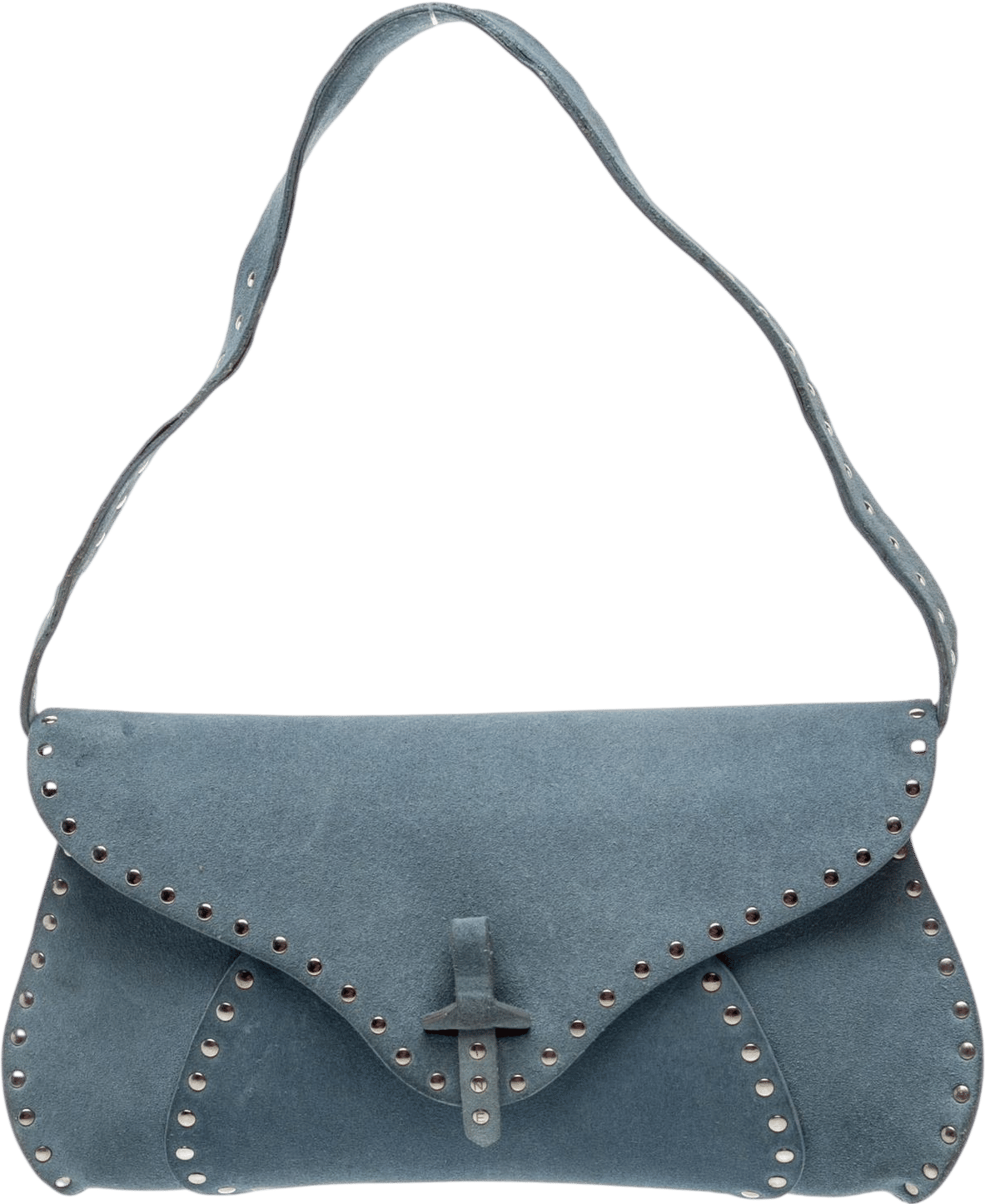 Celine Triomphe Poulbot Vintage Blue Shoulder Bag