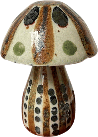 Mexican Art Pottery Mushroom Lamp