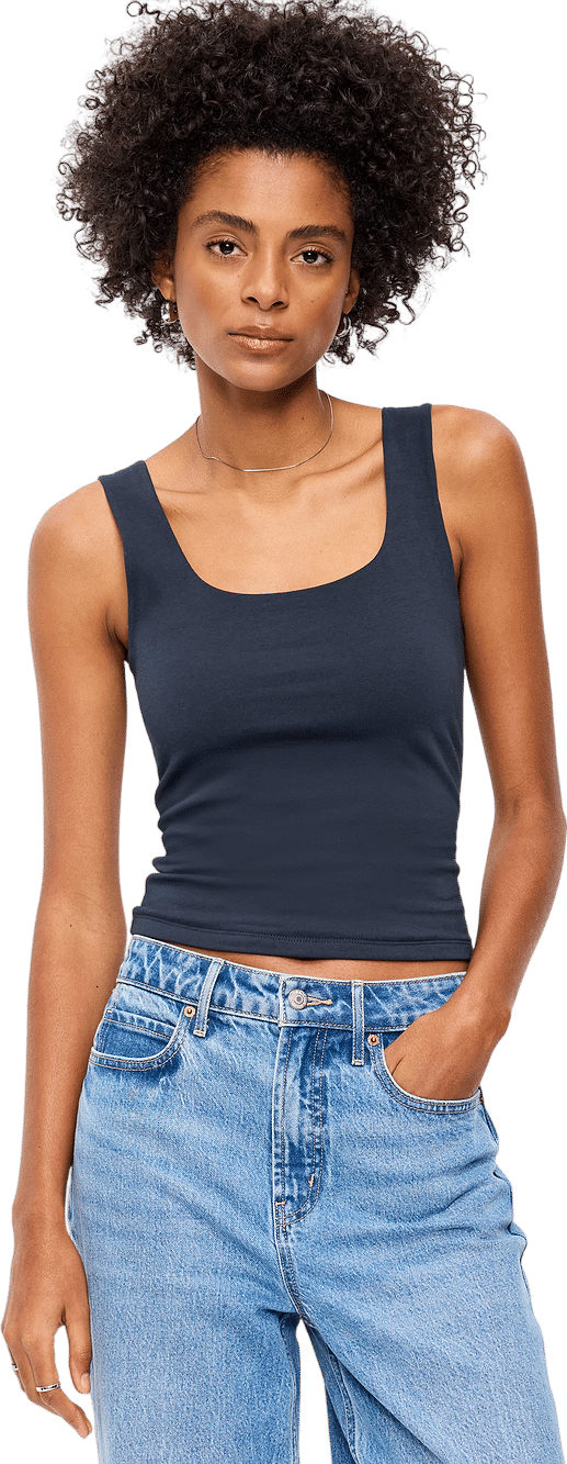 Hug Double-Layer Scoop-Neck Tank Top