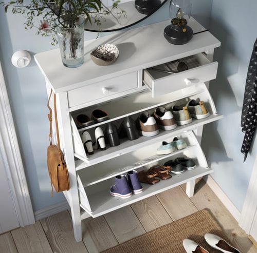 GULLABERG Shoe cabinet with 2 compartments, white