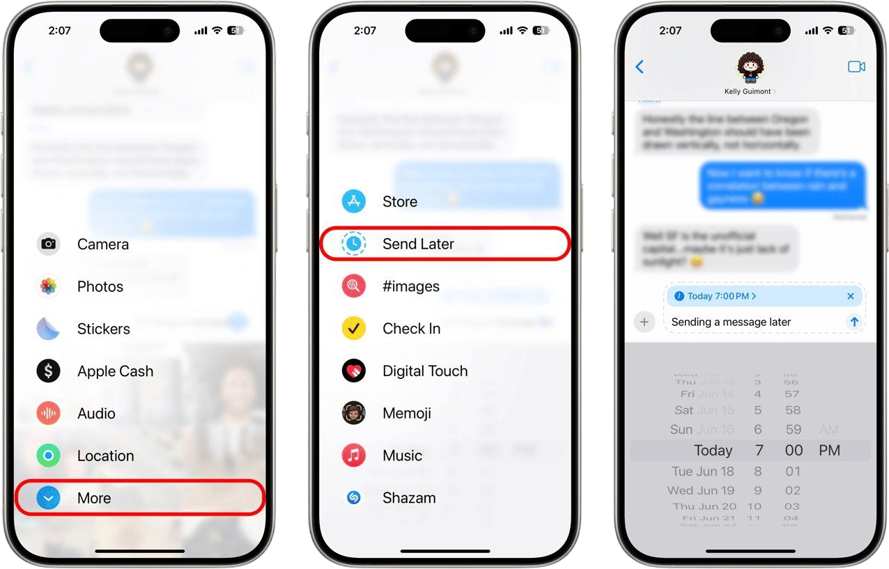 The Send Later Text Function