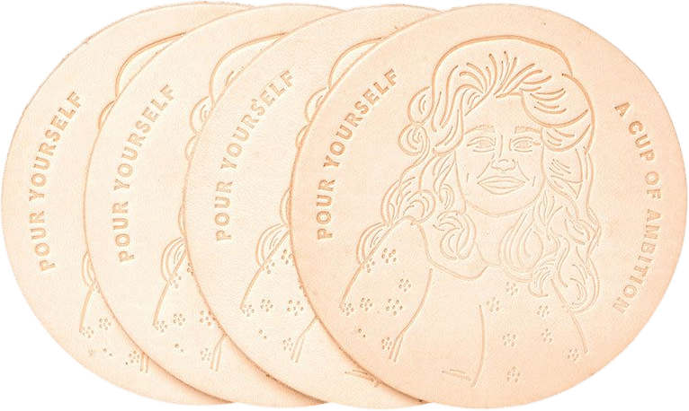 Dolly leather coasters from Glad & Young