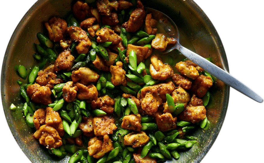 NYT Turmeric-Black Pepper Chicken with Asparagus
