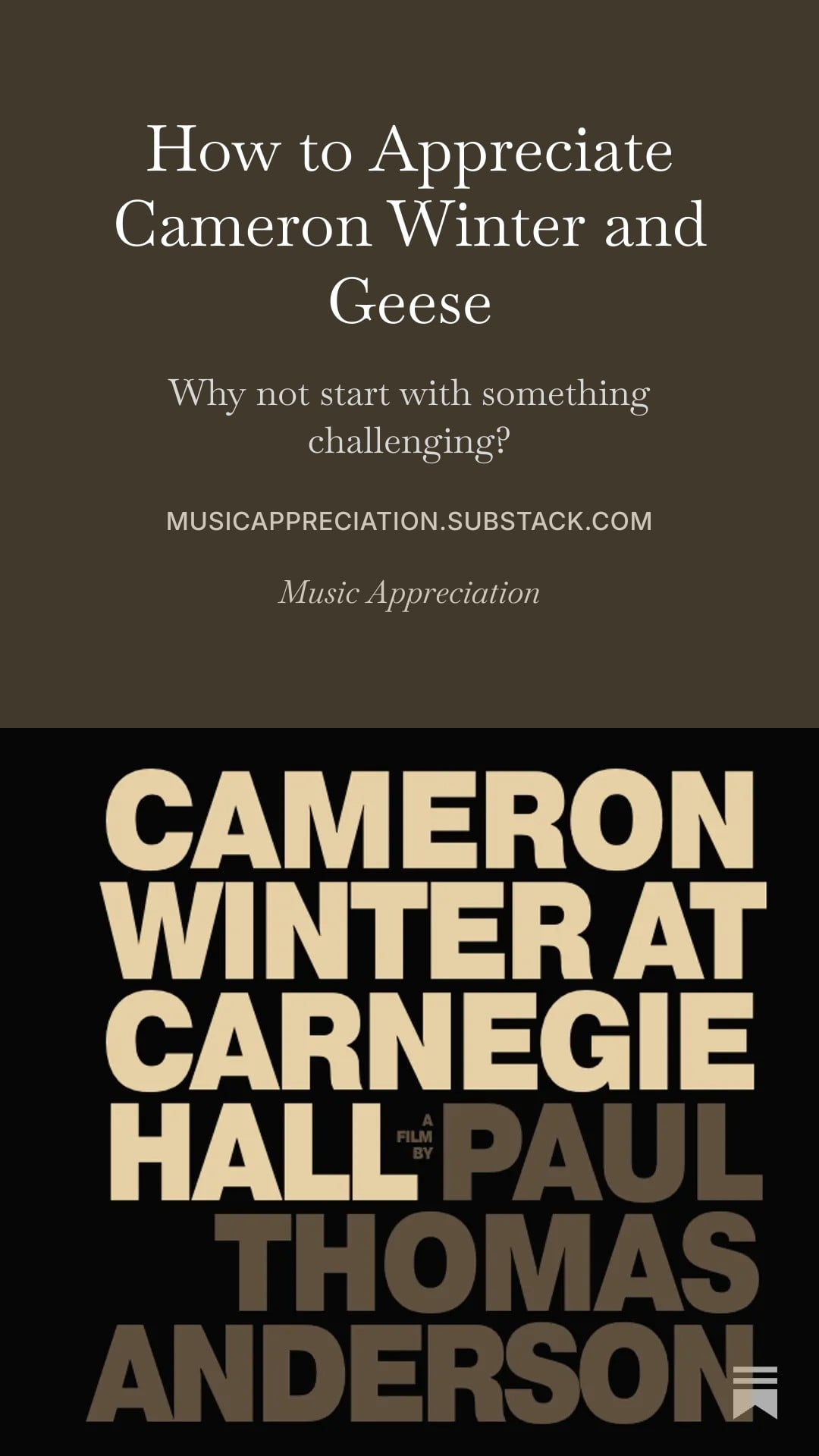 Appreciating Cameron Winter & Geese