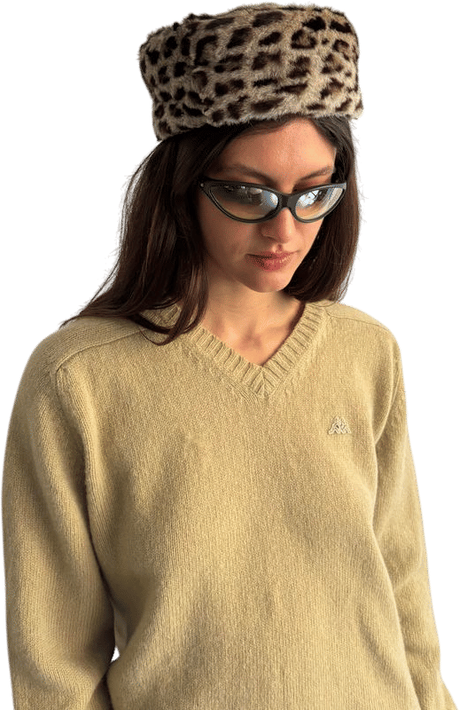 Fur Hat and Collar Set in Spot