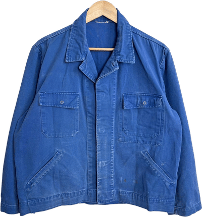 Vintage French Blue Cotton Chore Jacket