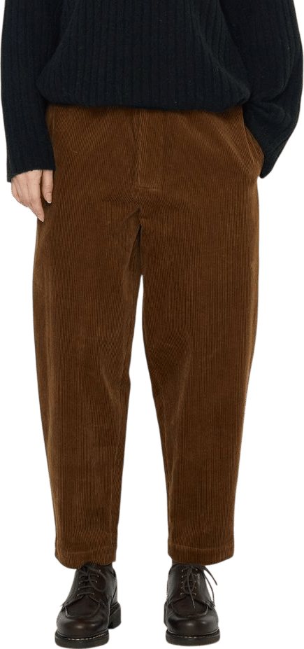Corduroy Elastic Pull-Up Trouser - FW25 - Sepia Brown